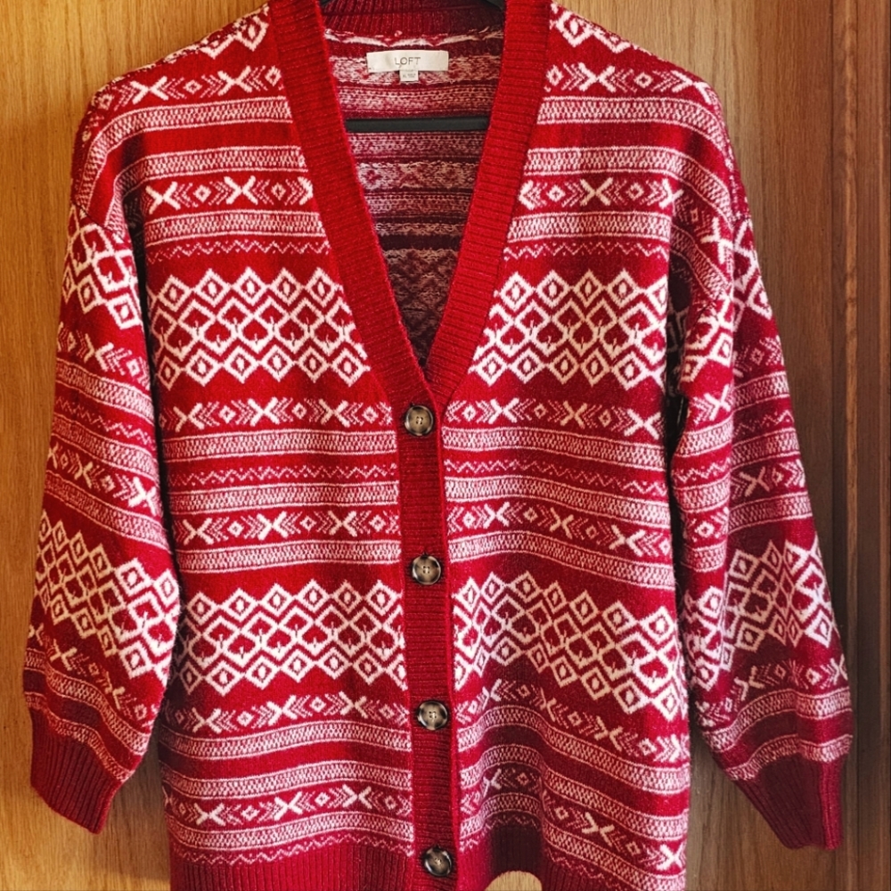 Red cardigan XL from Loft